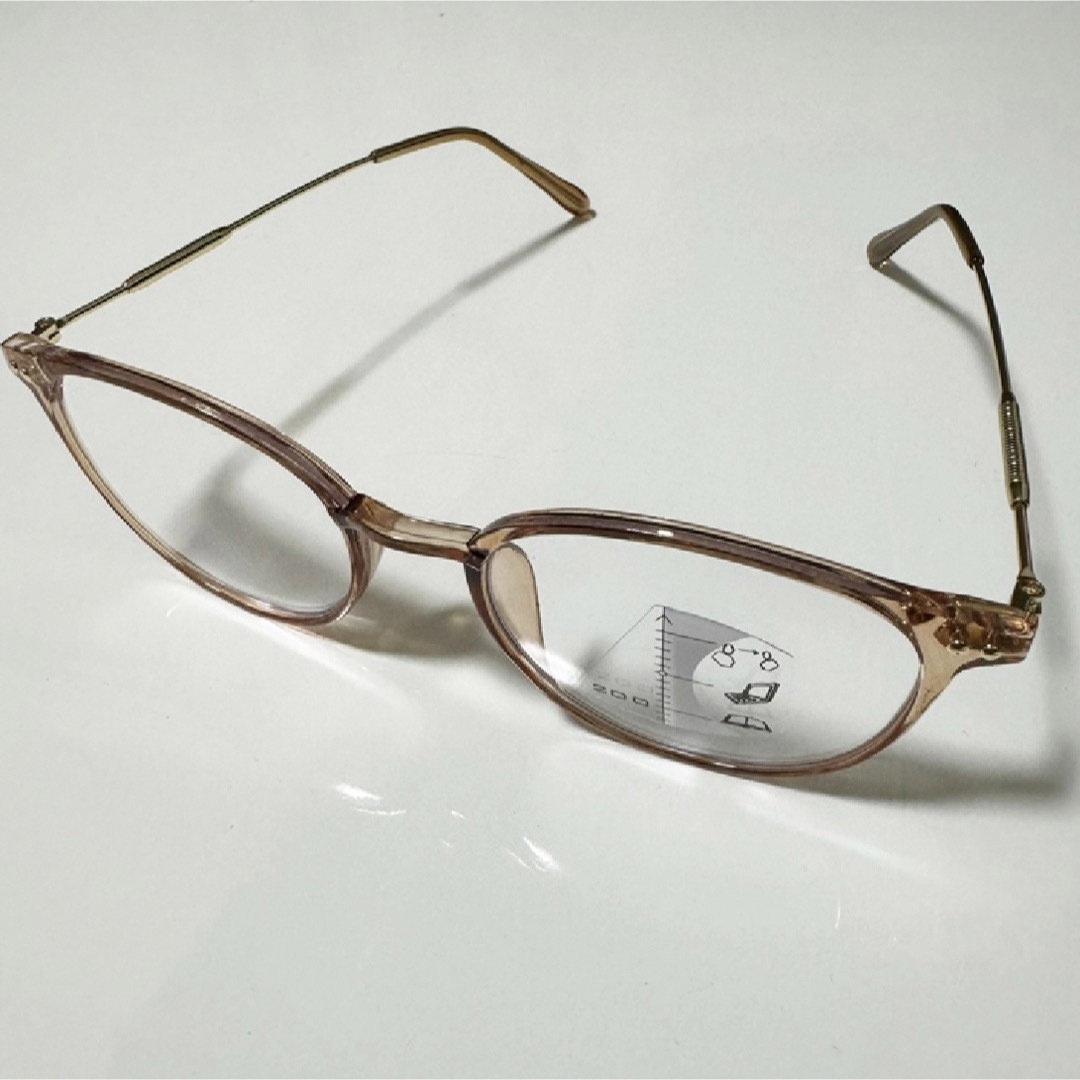 老眼鏡 シニアグラス 遠近両用 ＋2.0 ブラウン ブルーライトカット 軽量 レディースのファッション小物(サングラス/メガネ)の商品写真