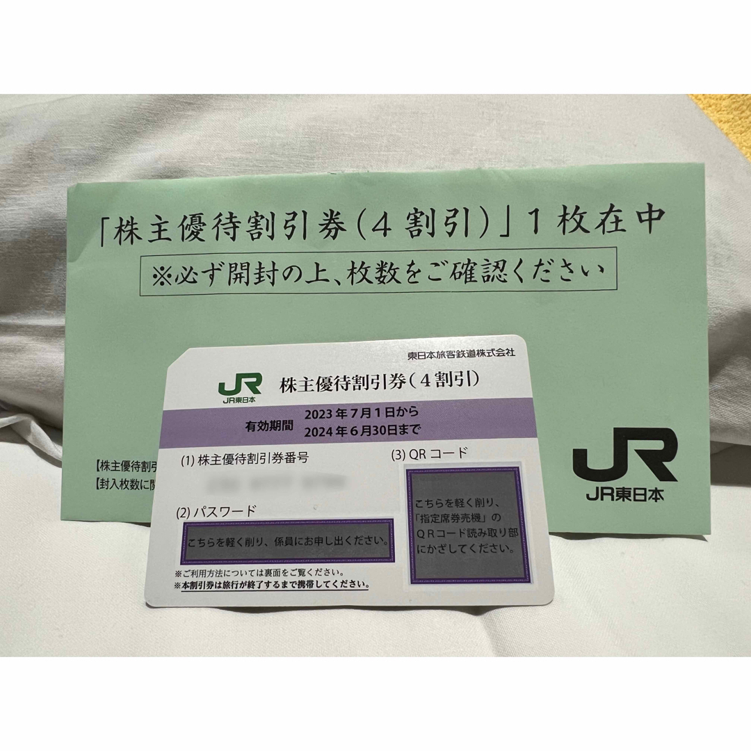 JR(ジェイアール)のJR東日本 株主優待券1枚及び株主サービス券１冊付き チケットの優待券/割引券(その他)の商品写真