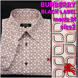 BURBERRY BLACK LABEL - 【美品】BURBERRY 半袖シャツ size2 メンズM 総柄 レギュラーカラ