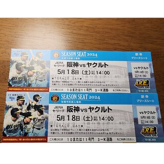 ハンシンタイガース(阪神タイガース)の阪神vsヤクルト ブリーズシートペアチケット(野球)