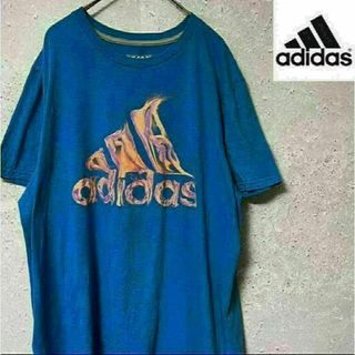 adidas アディダス Tシャツ 半袖 ビッグロゴ プリントロゴ XL(Tシャツ/カットソー(半袖/袖なし))