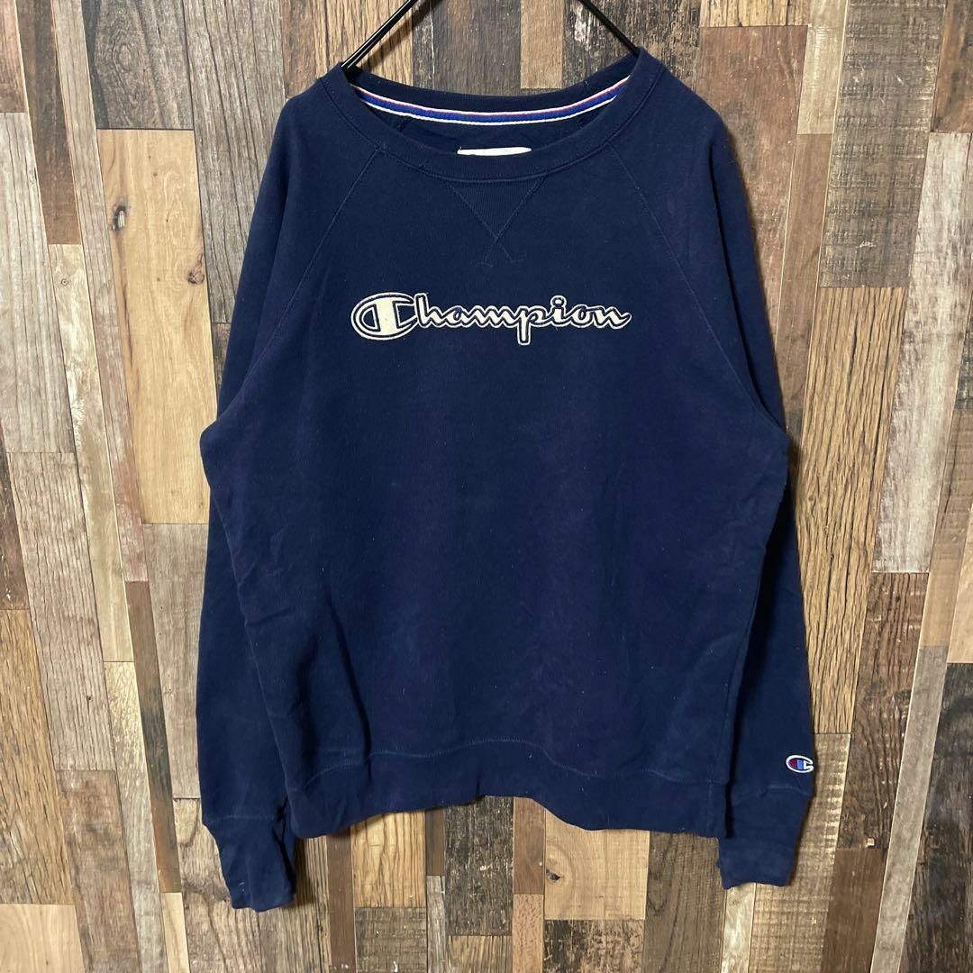 Champion(チャンピオン)のチャンピオン M ネイビー トレーナー メンズ 古着 90s 長袖 スウェット メンズのトップス(スウェット)の商品写真