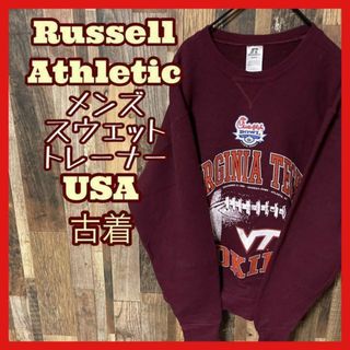 Russell Athletic - ラッセルアスレティック M メンズ プリント トレーナー 古着 長袖 スウェット