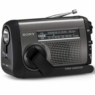 ソニー(SONY) 防災ラジオ ICF-B300:手回しラジオFM/AM LED
