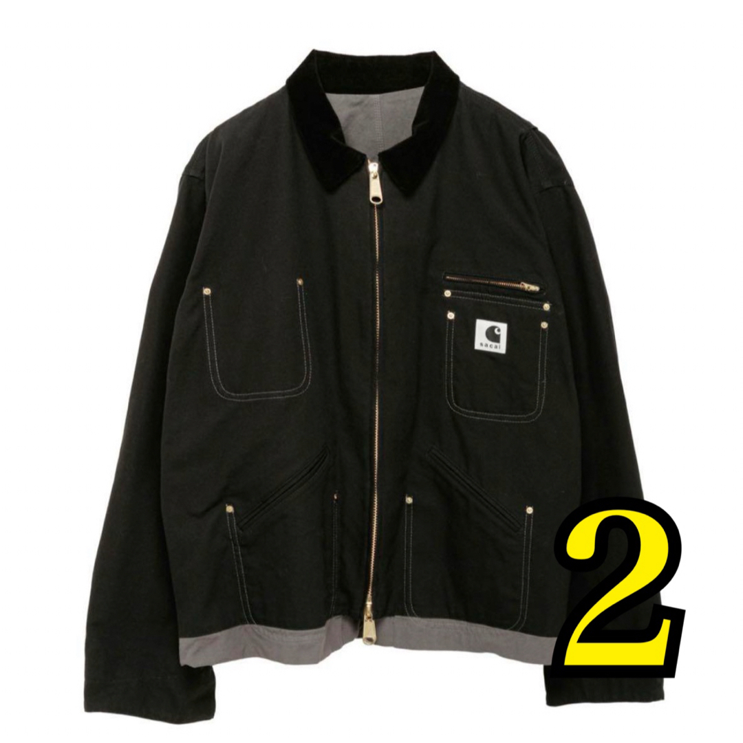 sacai Carhartt Reversible Duck Jacket 黒 メンズのジャケット/アウター(Gジャン/デニムジャケット)の商品写真