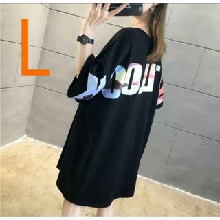 ロング　半袖　Tシャツ　lb　レディース　オーバーサイズ　大きいサイズ nari(Tシャツ(半袖/袖なし))