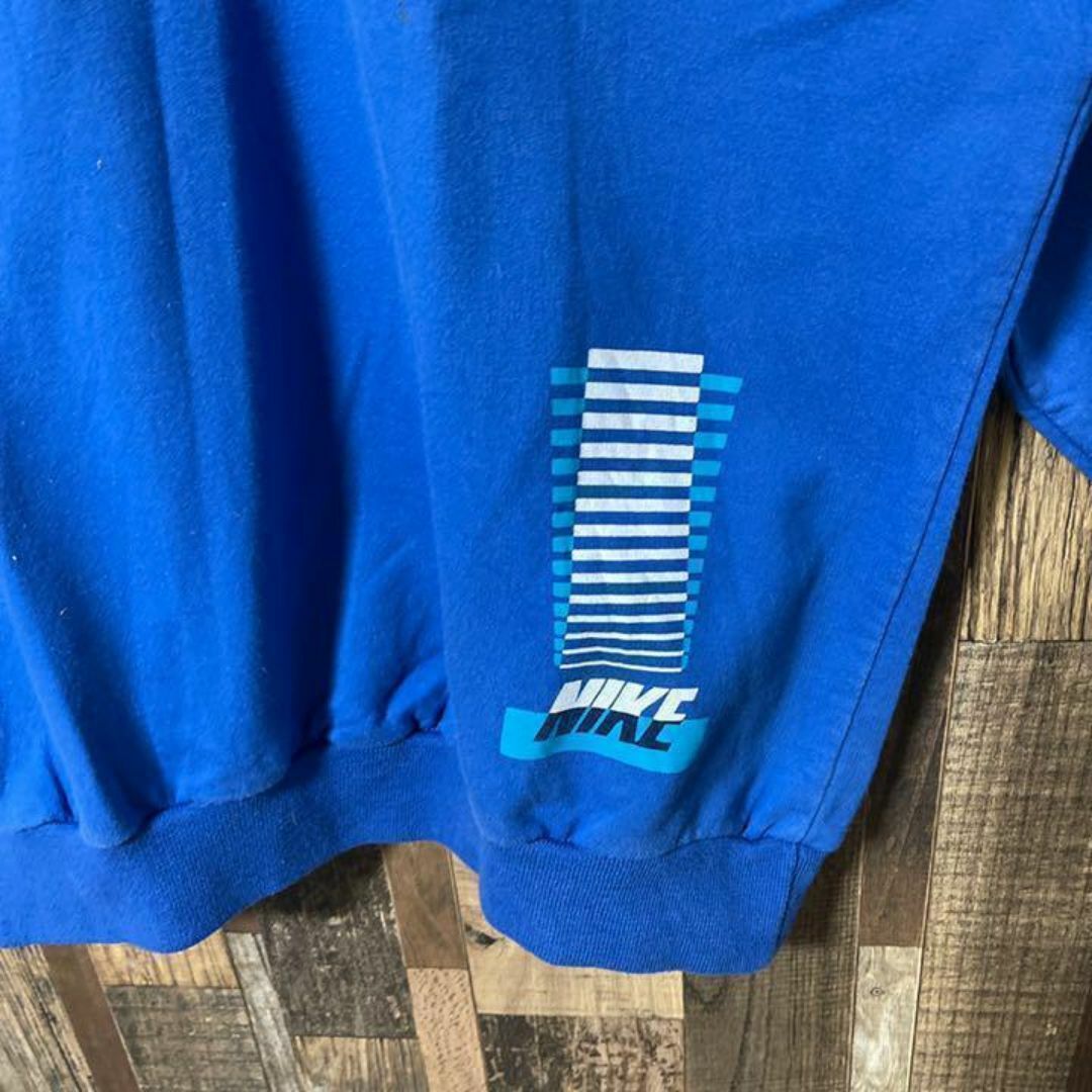 NIKE(ナイキ)のナイキ ロゴ ブルー メンズ L ジップ トレーナー 古着 長袖 スウェット メンズのトップス(スウェット)の商品写真