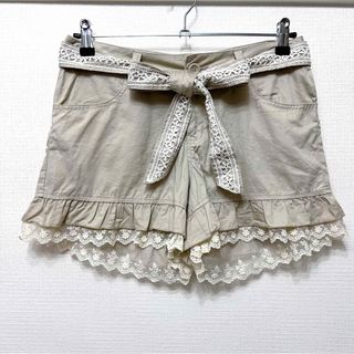 ハニーズ(HONEYS)の裾レースフリルショートパンツ リボン付き ハニーズ コルザ レディース(ショートパンツ)