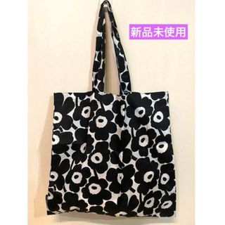 マリメッコ(marimekko)のマリメッコmarimekko　トートバッグ　エコバッグ　ブラック×ホワイト(トートバッグ)