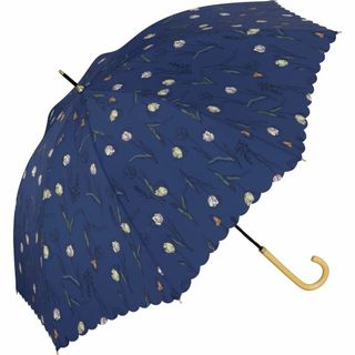 【色: ブルー】Wpc. 雨傘 ヴィンテージチューリップ ブルー 長傘 58cm(その他)