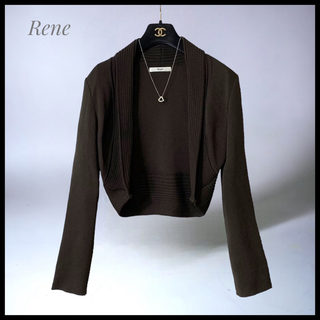 René - 【Rene】 ショールカラーボレロ  ニットカーディガン  36
