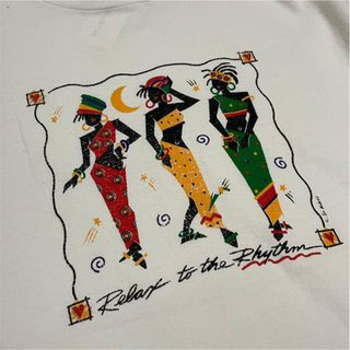 アフリカンレディ　コピーライト入り　80s 90s シングルステッチ tシャツ(Tシャツ/カットソー(半袖/袖なし))