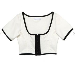 melt the lady  bone line bicolor tops(Tシャツ(半袖/袖なし))