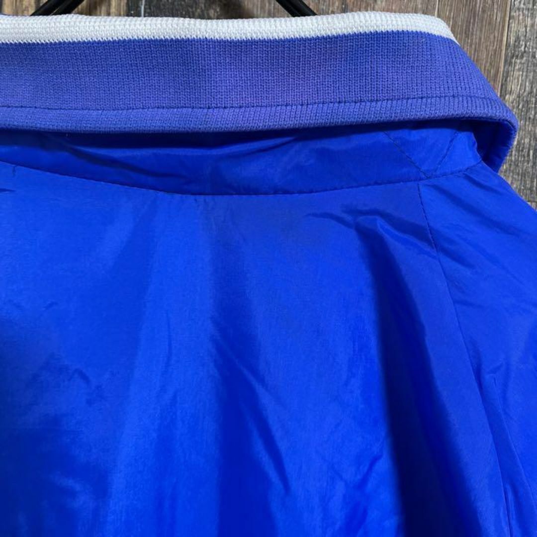 スタジャン ブルゾン ブルー XL ナイロン メンズ 古着 長袖 ジャケット メンズのジャケット/アウター(ナイロンジャケット)の商品写真