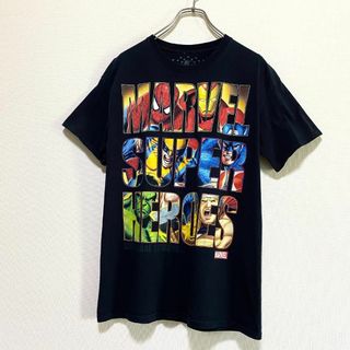 マーベル(MARVEL)のアメリカ古着　マーベル　スーパーヒーローズ　半袖　Tシャツ　キャラ集合 I158(Tシャツ/カットソー(半袖/袖なし))