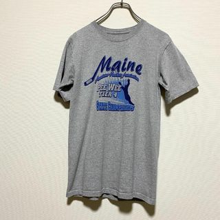 アメリカ古着　半袖　Tシャツ　両面プリント　ライトグレー　I170(Tシャツ/カットソー(半袖/袖なし))