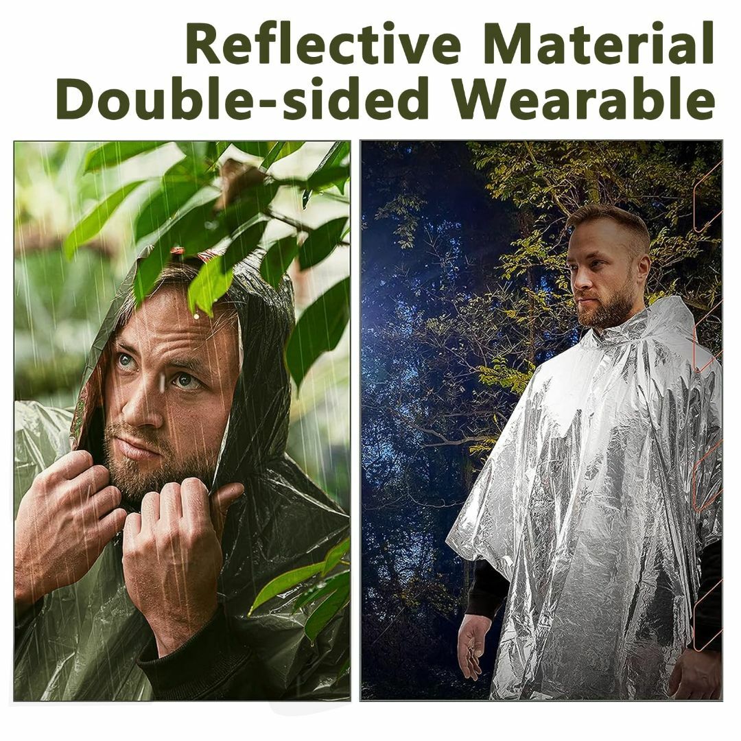 [WWW] 緊急 レインコート ポンチョ 多機能 非常用 雨具 大きめサイズ ア メンズのファッション小物(その他)の商品写真