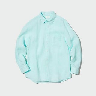 UNIQLO - 【即決】新品 UNIQLO プレミアムリネンシャツ 長袖 グリーン XL