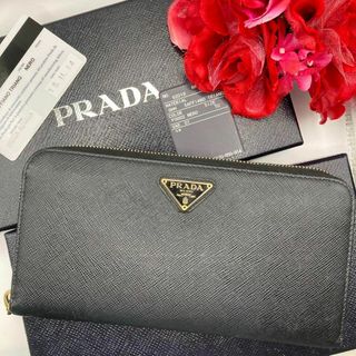 プラダ(PRADA)の付属完備✨PRADA サフィアーノ レザー ラウンドファスナー 長財布(財布)