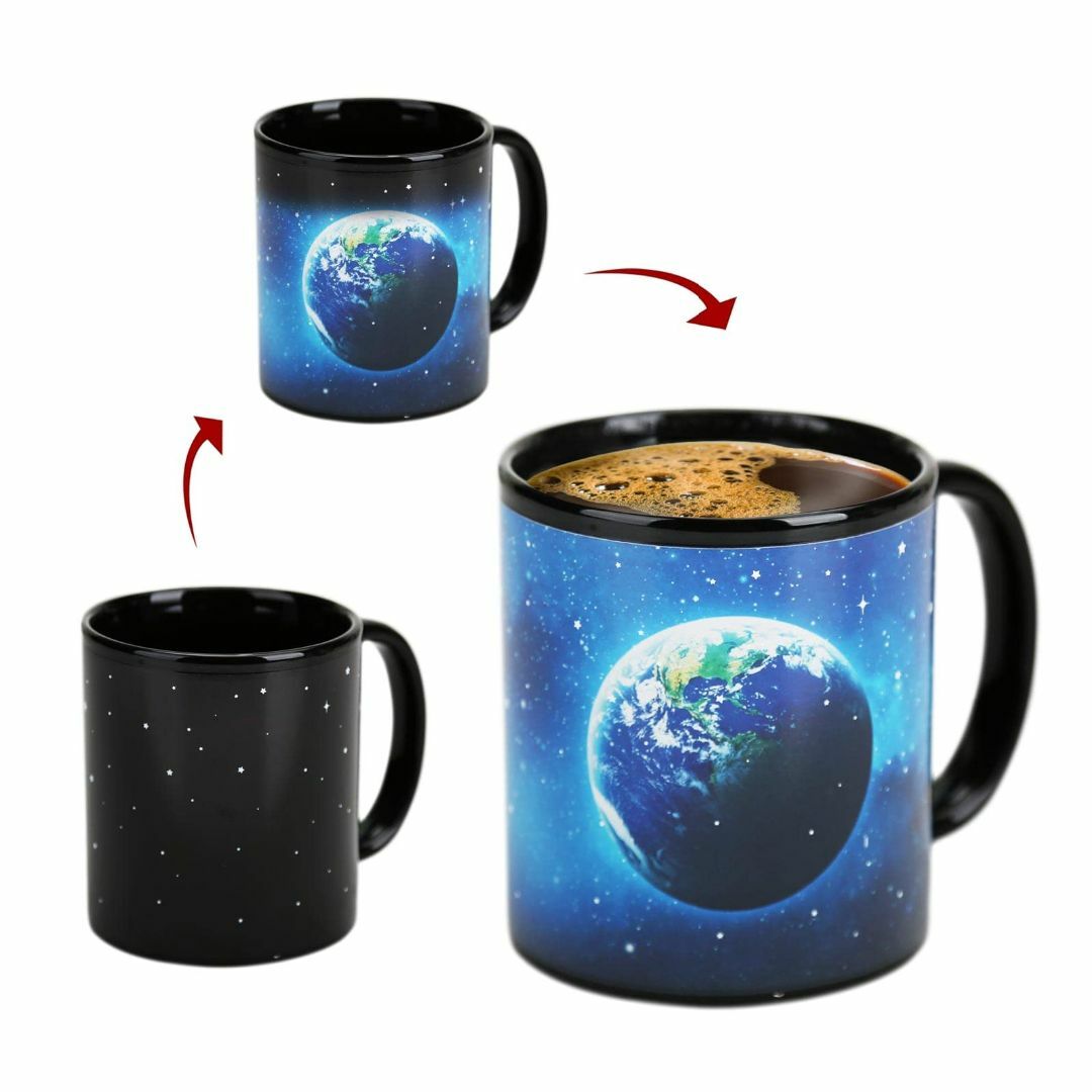 【色: Earth Moon】MUGKISS変色マグカップ11オンス、斬新なムー インテリア/住まい/日用品のキッチン/食器(テーブル用品)の商品写真