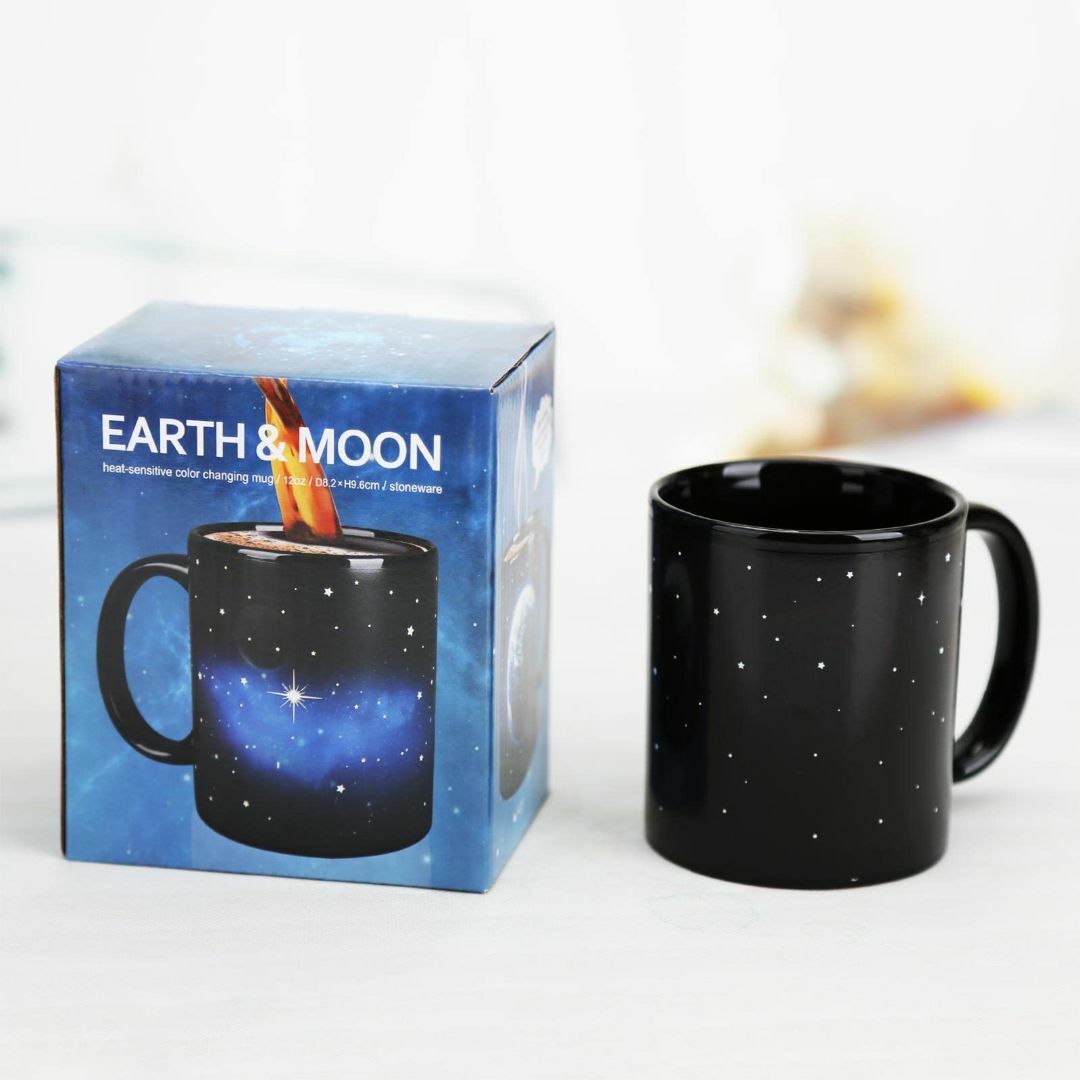 【色: Earth Moon】MUGKISS変色マグカップ11オンス、斬新なムー インテリア/住まい/日用品のキッチン/食器(テーブル用品)の商品写真