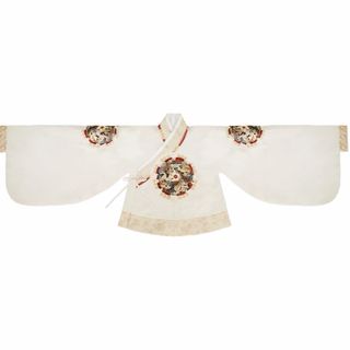 ボディライン(BODYLINE)の瑞龍啟歳　刺繍補子交領短祆 白赤金色トップス　明製漢服　中華風　結婚式　着物和服(その他)