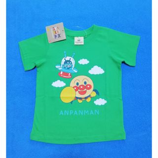 アンパンマン(アンパンマン)の新品　100cm　アンパンマン　2023バイキンUFO柄半袖Ｔシャツ　グリーン(Tシャツ/カットソー)