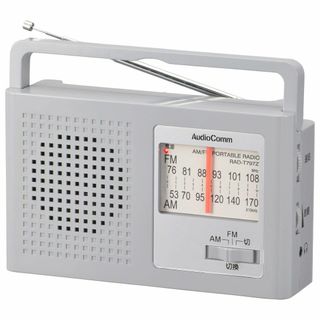 オーム電機 AudioComm AM/FMポータブルラジオ グレー RAD-T7(ラジオ)
