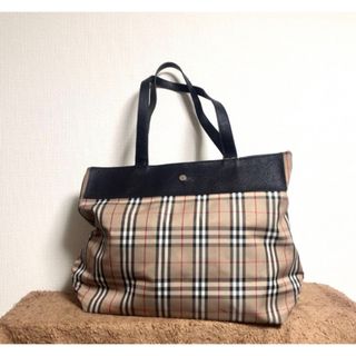 BURBERRY - BURBERRY バーバリー　ロゴ　チェック　ハンドバッグ トートバッグ モード