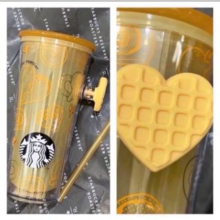 スターバックスコーヒー(Starbucks Coffee)の海外　スターバックス　コールドカップ　ソケット　タンブラー　ワッフル　ハート(タンブラー)