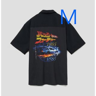 グラニフ(Design Tshirts Store graniph)のグラニフ　バックトゥザフューチャー　オープンカラー半袖シャツ　M(シャツ)
