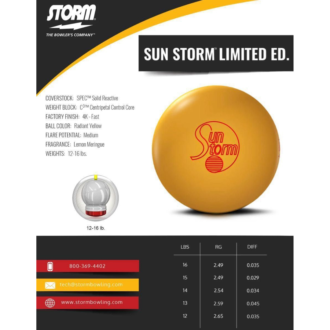 送料込み【新品】Sun Storm Limited Edition  15ポンド スポーツ/アウトドアのスポーツ/アウトドア その他(ボウリング)の商品写真