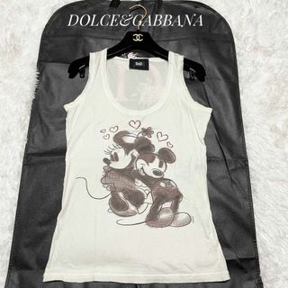 ドルチェアンドガッバーナ(DOLCE&GABBANA)の【希少】DOLCE&GABBANA ミッキー ミニー タンクトップ ロゴ 白(タンクトップ)