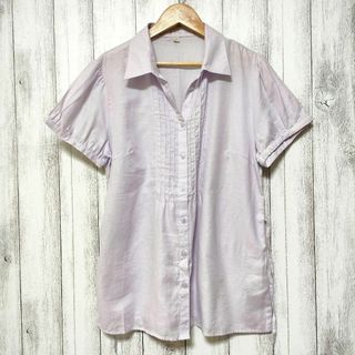 UNIQLO ユニクロ (L)　半袖ブラウス　ウエスト紐あり(シャツ/ブラウス(半袖/袖なし))