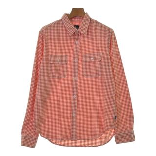 STUSSY ステューシー カジュアルシャツ M オレンジx白(チェック) 【古着】【中古】