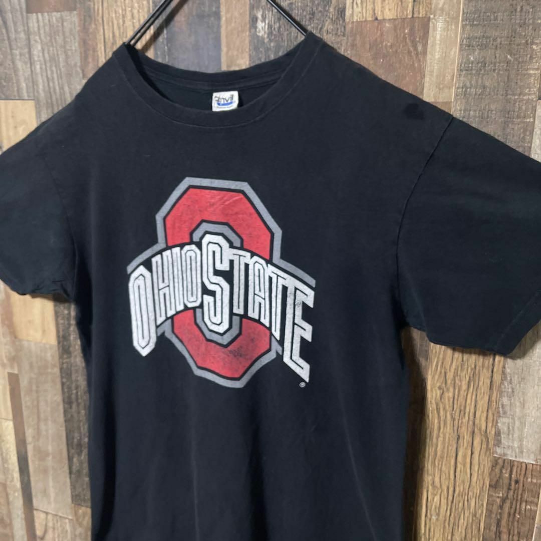 カレッジロゴ オハイオ州 M メンズ ブラック USA古着 半袖 Tシャツ メンズのトップス(Tシャツ/カットソー(半袖/袖なし))の商品写真