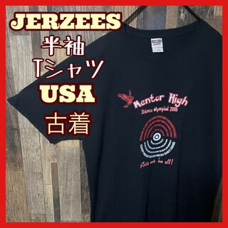 ジャージーズ(JERZEES)の学校 カレッジロゴ ジャージーズ L メンズ ブラック 古着 半袖 Tシャツ(Tシャツ/カットソー(半袖/袖なし))