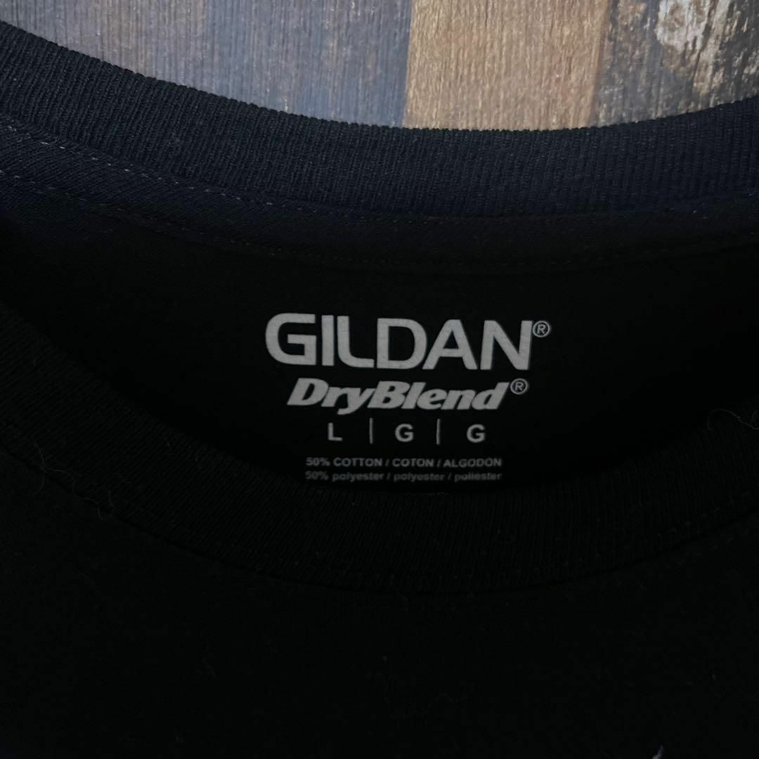 GILDAN(ギルタン)のL ギルダン 企画 宇宙 プリント ブラック メンズ USA古着 半袖 Tシャツ メンズのトップス(Tシャツ/カットソー(半袖/袖なし))の商品写真