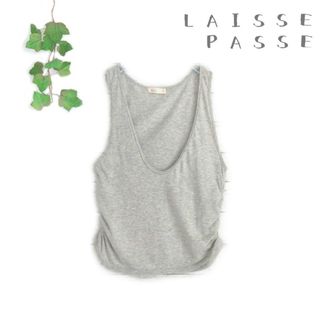 レッセパッセ(LAISSE PASSE)の【LAISSE PASSE】オーバルネックベストカットソー 重ね着 ノースリーブ(カットソー(半袖/袖なし))