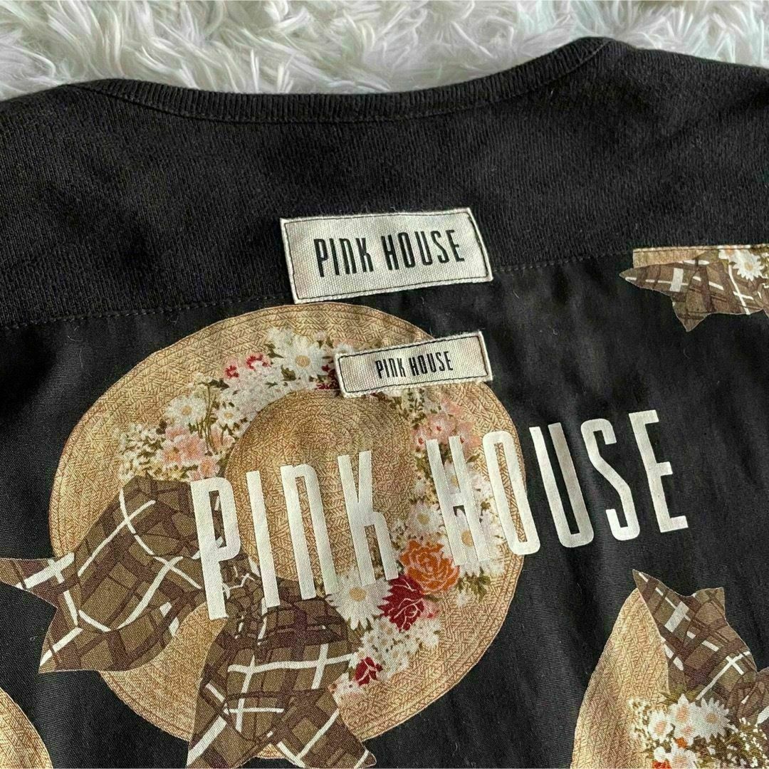 PINK HOUSE(ピンクハウス)のPINK HOUSE ピンクハウス　スナップカーディガン　ブラック　M レディースのトップス(カーディガン)の商品写真