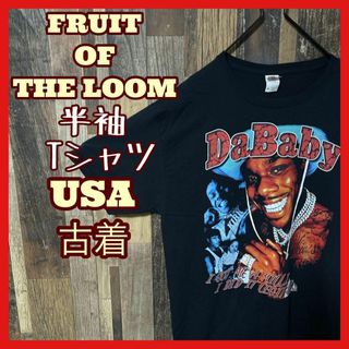 フルーツオブザルーム(FRUIT OF THE LOOM)のブラック メンズ ラッパー ダベイビー フルーツオブザルーム M 半袖 Tシャツ(Tシャツ/カットソー(半袖/袖なし))