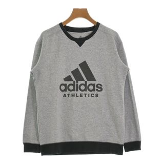 アディダス(adidas)のadidas アディダス Tシャツ・カットソー -(S位) グレー 【古着】【中古】(カットソー(半袖/袖なし))