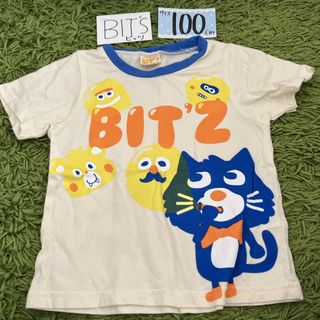 100 ビッツ　tシャツ　クリーム色　ねこ