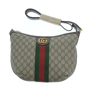 グッチ(Gucci)のGUCCI グッチ ショルダーバッグ S グレーベージュ系xグレー(総柄) 【古着】【中古】(ショルダーバッグ)