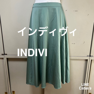 INDIVI - INDIVI インディヴィ　ミントグリーンフレアースカート