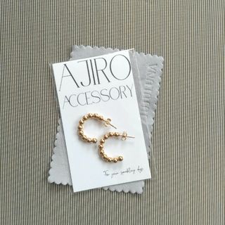 ajiro　ピアス　ゴールド　つぶつぶ　サージカルステンレス(ピアス)