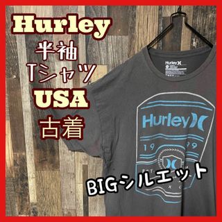 Hurley - ハーレー プリント グレー メンズ 2XL USA古着 90s 半袖 Tシャツ