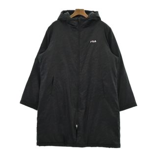 FILA - FILA フィラ ダウンコート 3L 黒(総柄) 【古着】【中古】