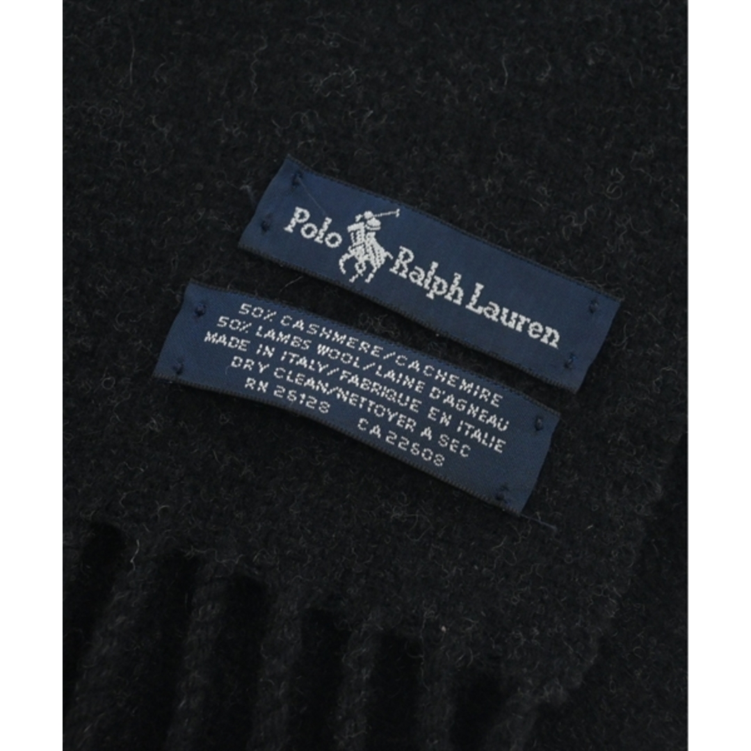 POLO RALPH LAUREN(ポロラルフローレン)のPolo Ralph Lauren ポロラルフローレン マフラー - 黒 【古着】【中古】 メンズのファッション小物(マフラー)の商品写真