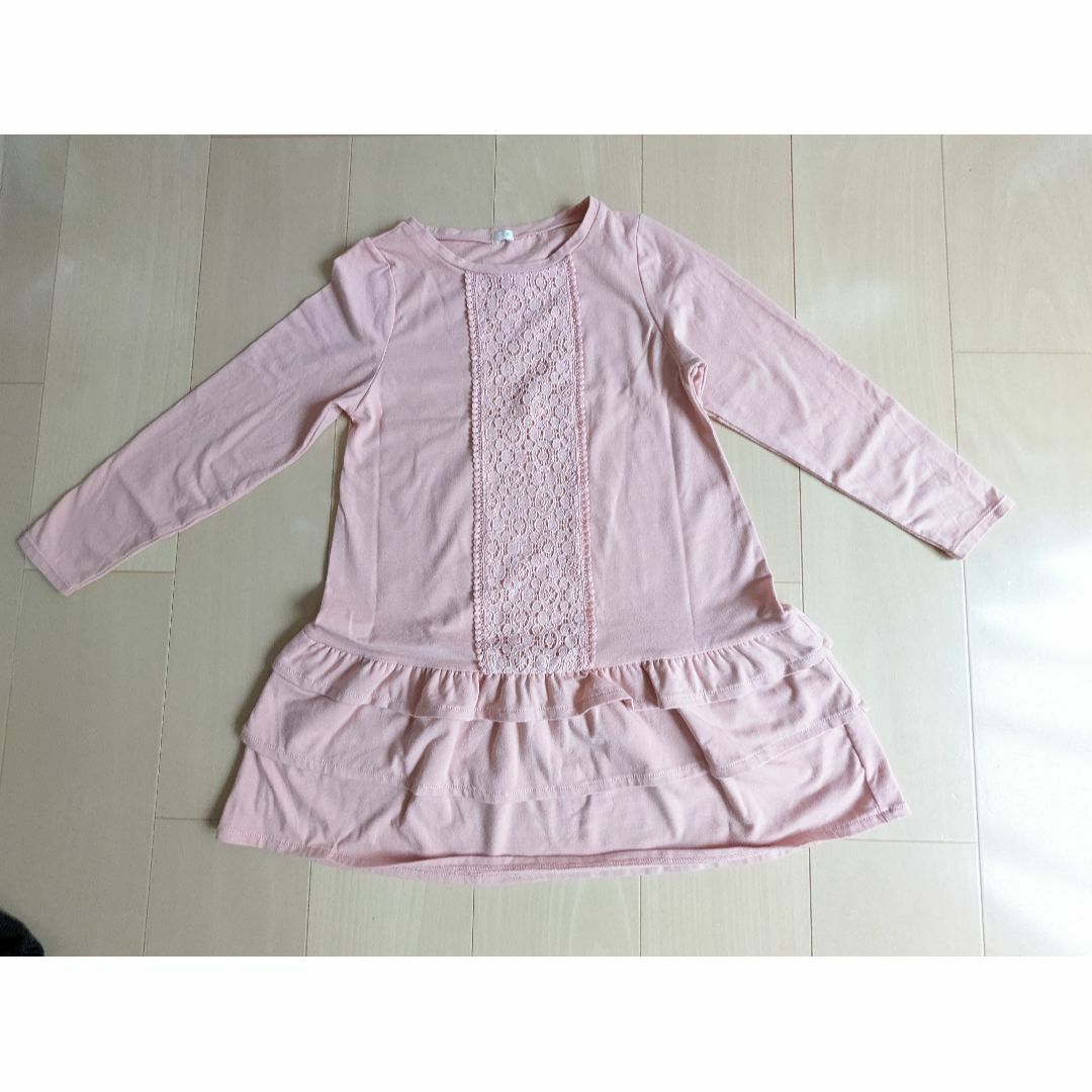 GU(ジーユー)のワンピース　130　GU　春　ピンク　かわいい キッズ/ベビー/マタニティのキッズ服女の子用(90cm~)(ワンピース)の商品写真